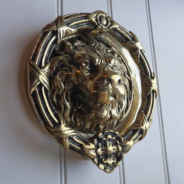Solid Brass Castle Door Knocker Lion